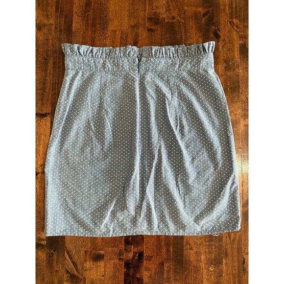 Molly Green Chambray Polka Dot Ruffled Waist Skirt size Medium - Picture 5 of 6
